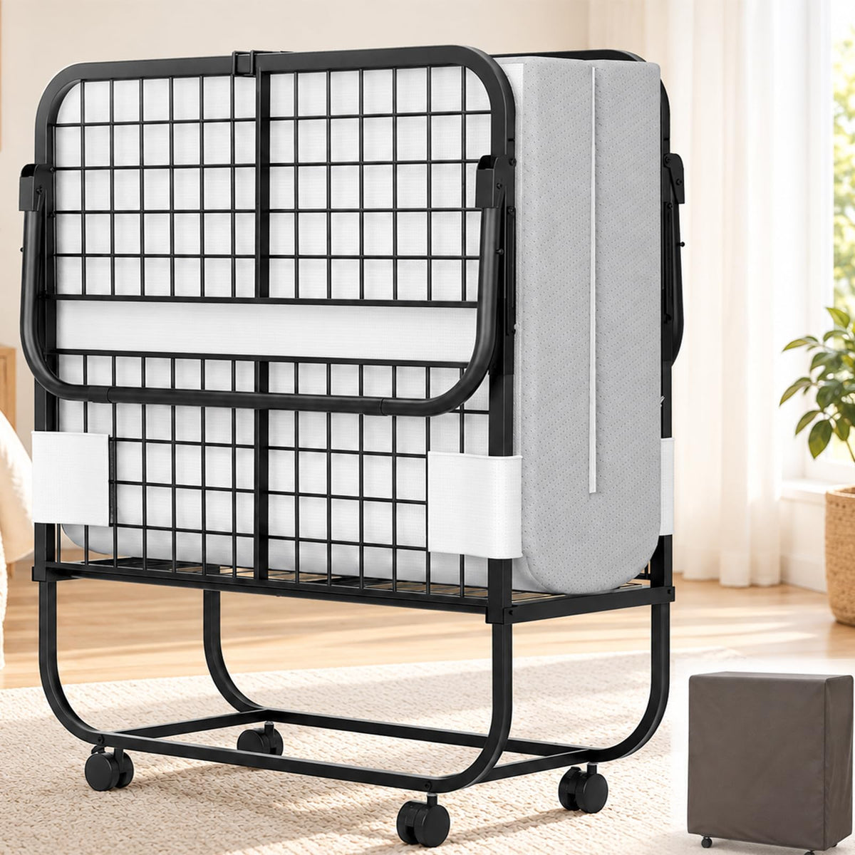 Folding Bed with Mattress Cot Size V742379