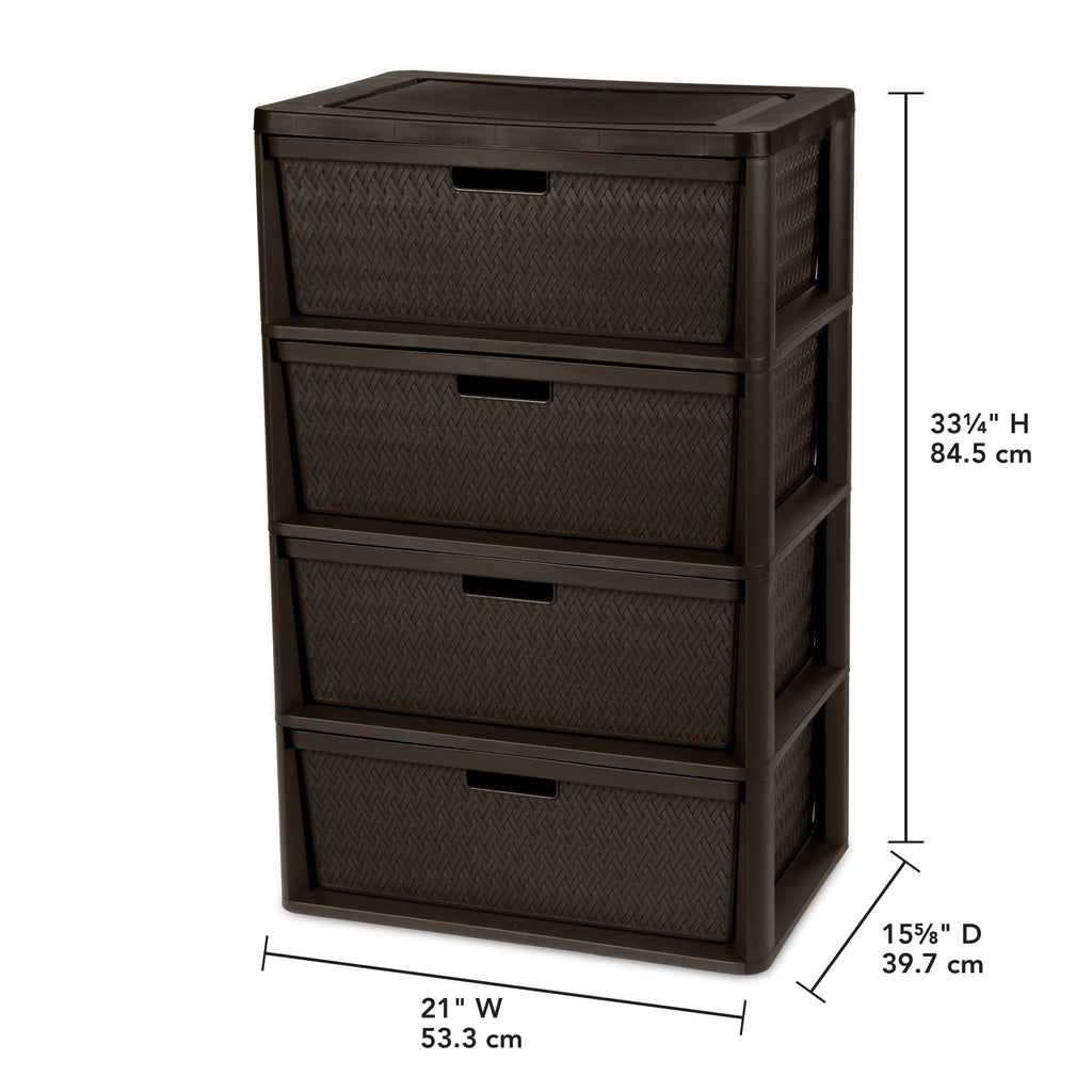 Brown 4-Drawer Storage Tower E1031