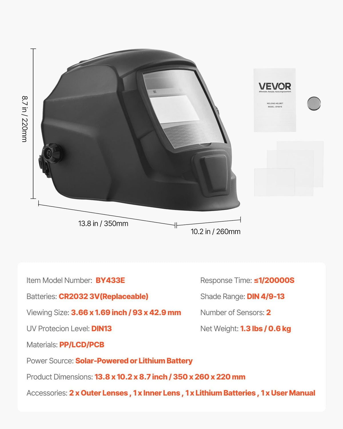 Auto Darkening True Color Welding Helmet W512