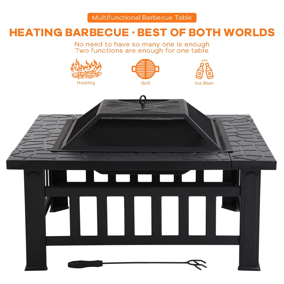 32 in Square Smokeless Fire Pit Table M746
