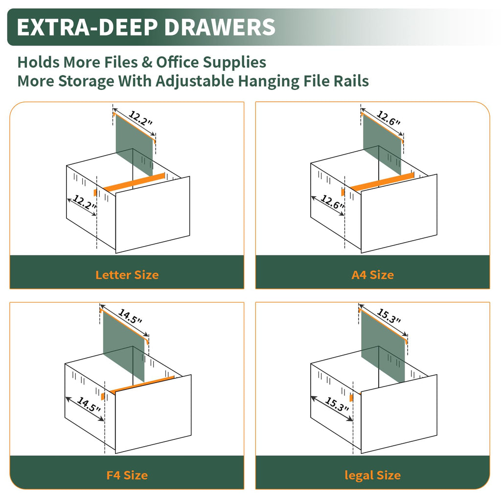 3 Drawer Black Steel File Cabinet with Lock A505524