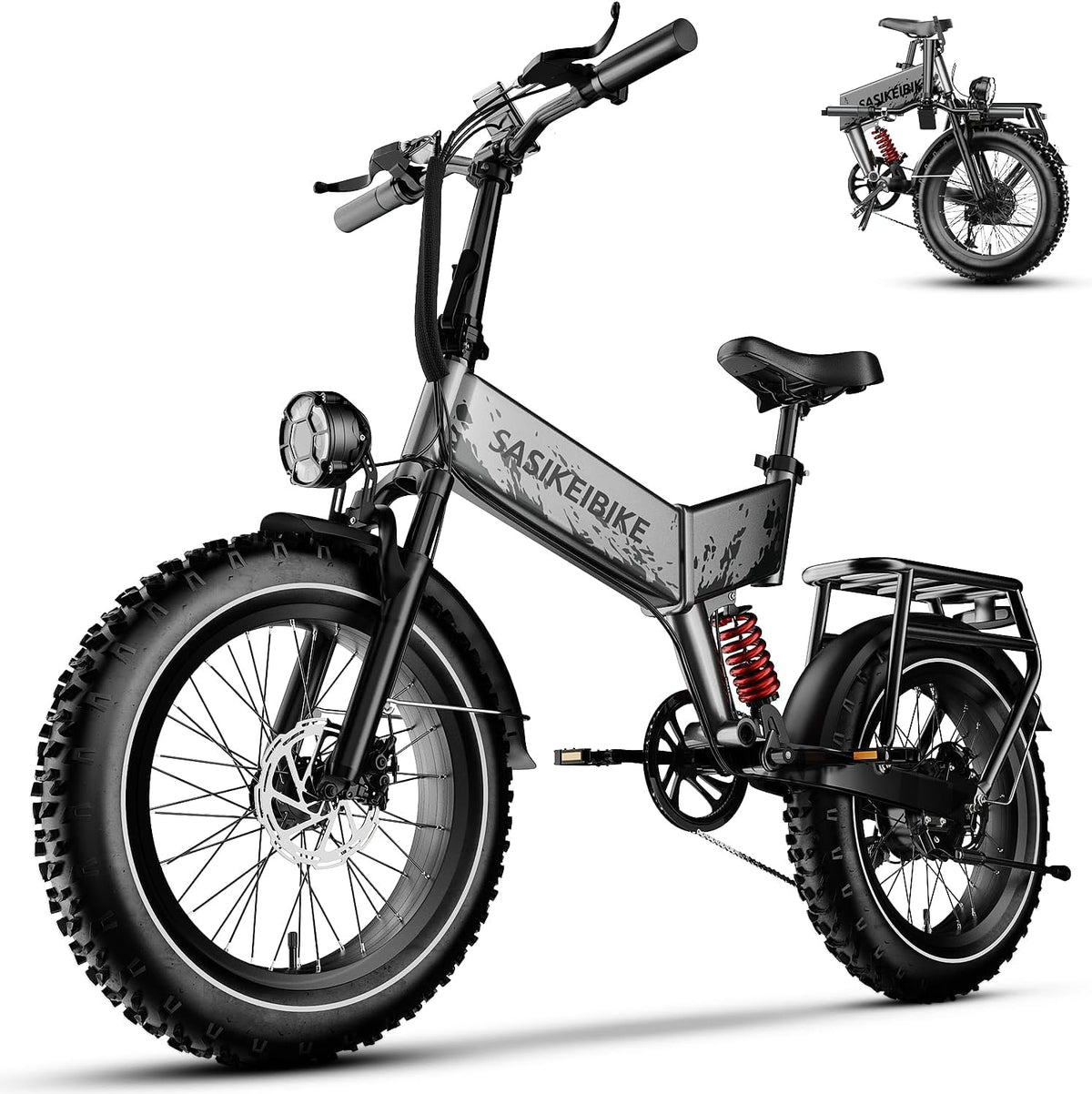1500W Folding Electric Bike with 52V 20AH Removable Battery, 20" x4.0 Fat Tire K519534