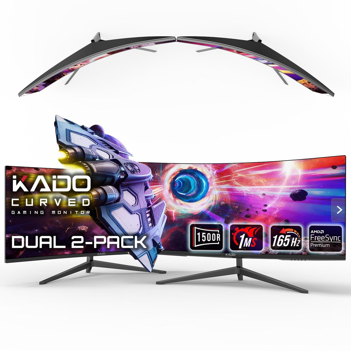 2-Pack 34" Curved 165Hz Ultrawide Computer Monitor A46062