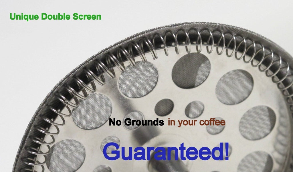 Large Black French Press Coffee Maker 1 L with 2 Extra Filters U276351