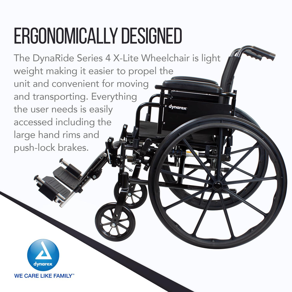 Black Nylon Wheelchair with Elevated Leg Rest N320