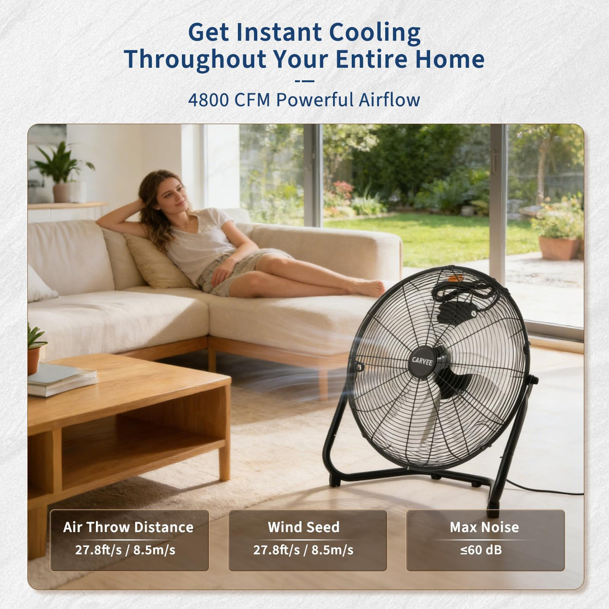 20 inch 3-Speed Metal Industrial Floor Fan F3272