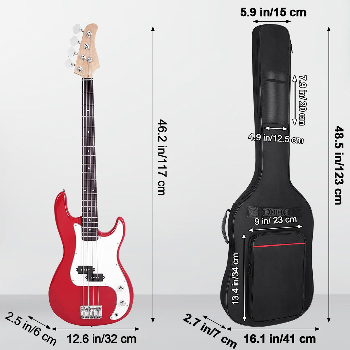 7mm Padding Waterproof Electric Bass Guitar Bag A58120