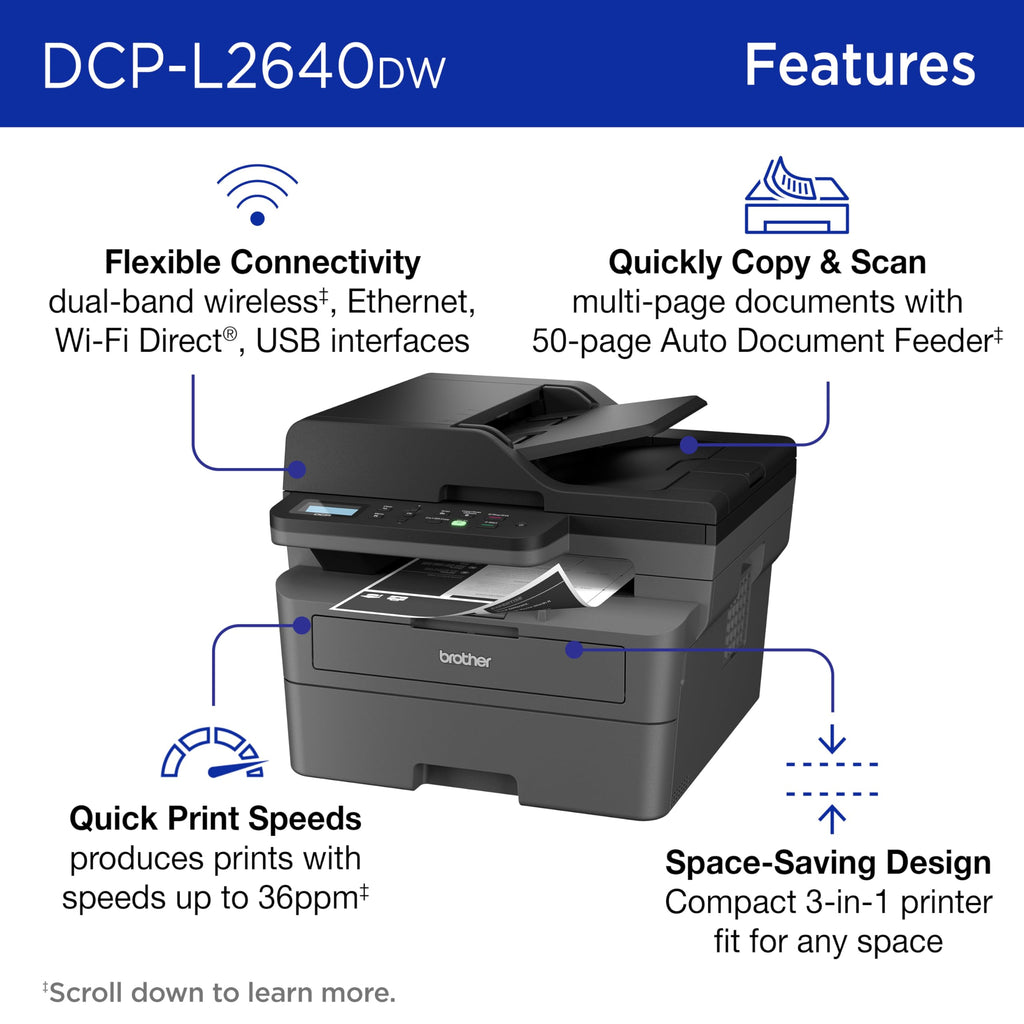 Wireless Compact Monochrome Multi-Function Printer Q15618