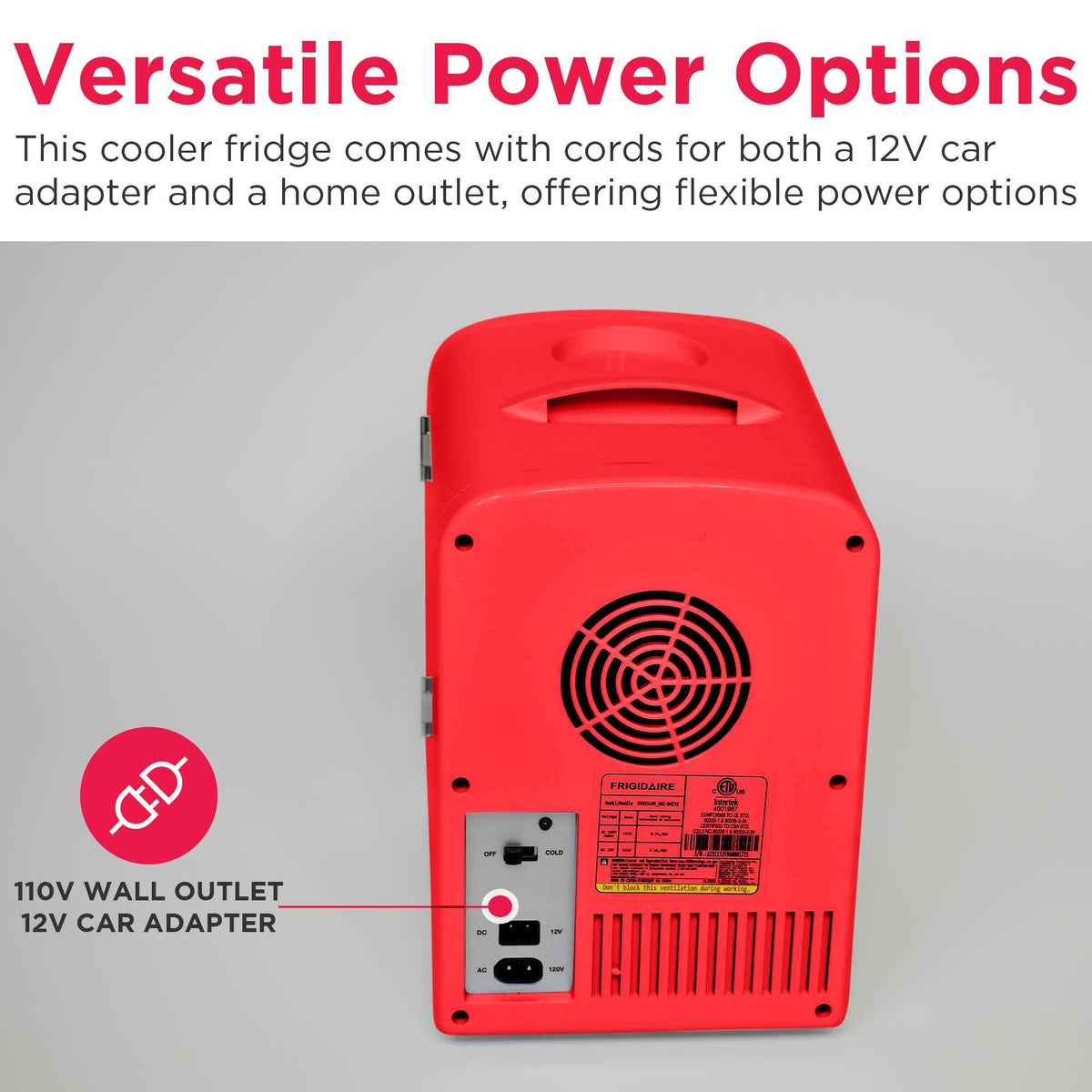 Portable Mini Fridge Cooler, 4 Liter, Red Y631724