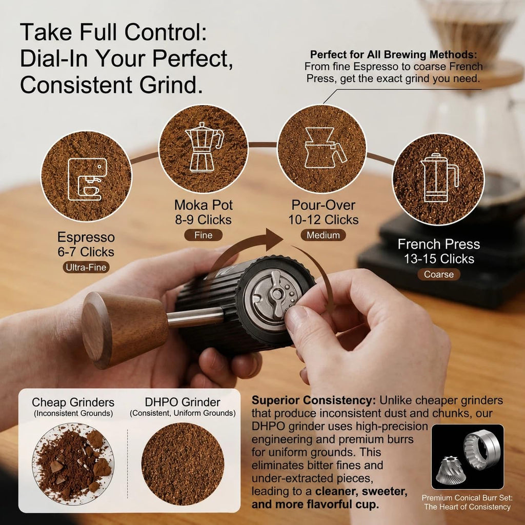 Manual Coffee Grinder with Stainless Steel Conical Burr Q19337