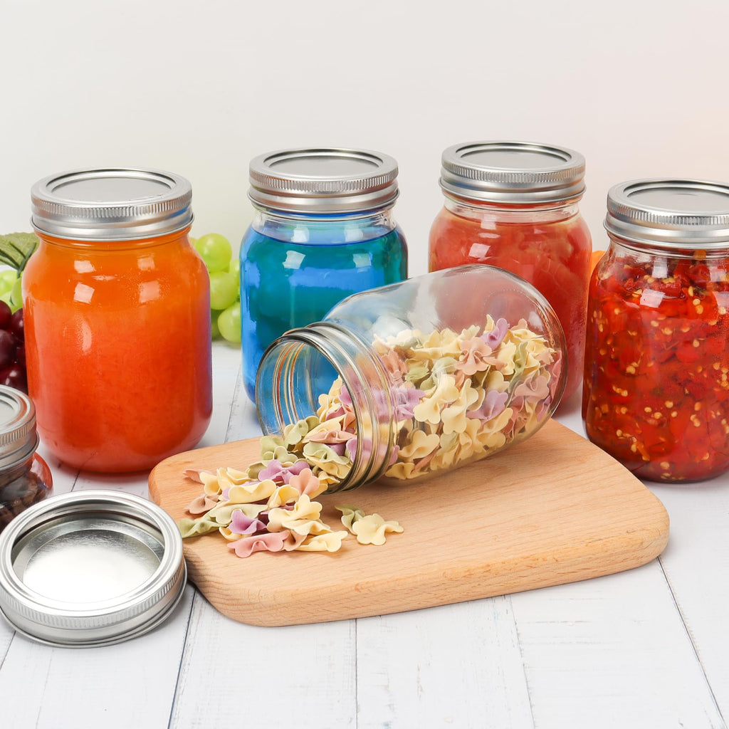 16 oz Clear Glass Mason Jars with Lids, 15 Pack L476850