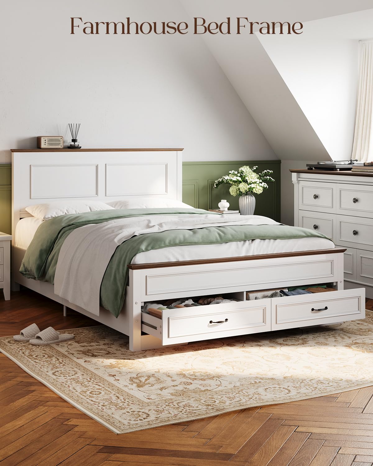 Full Size Platform Bed Frame with Headboard N828