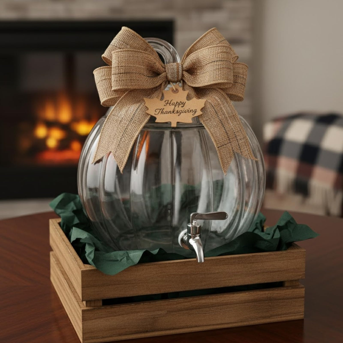 Glass Pumpkin Drink Dispenser 2 Gallon L6431