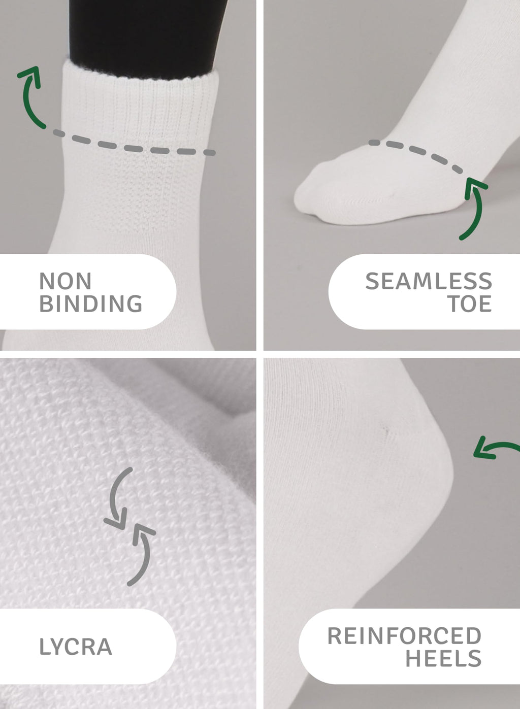 Loose Fit Seamless Rayon Bamboo Ankle Socks 3 Pairs Q6485