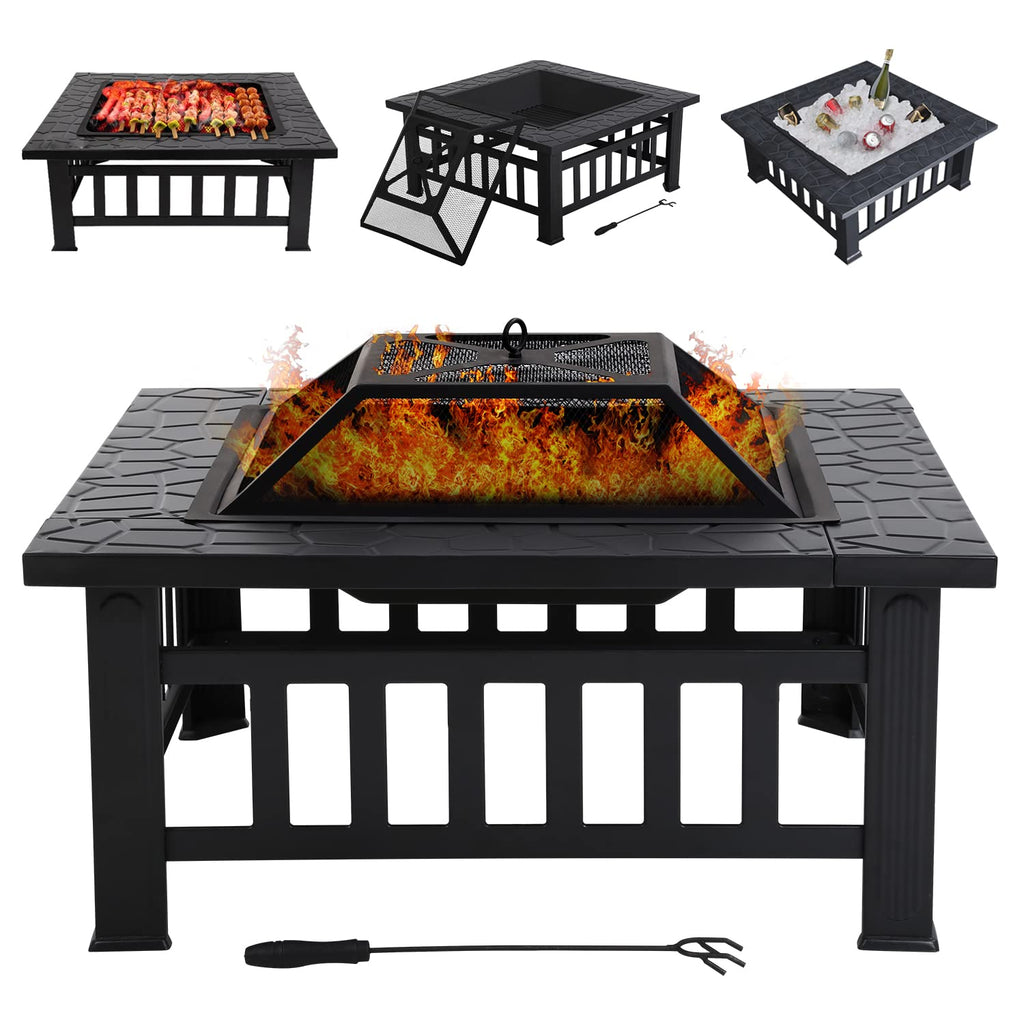 32 in Square Smokeless Fire Pit Table M746