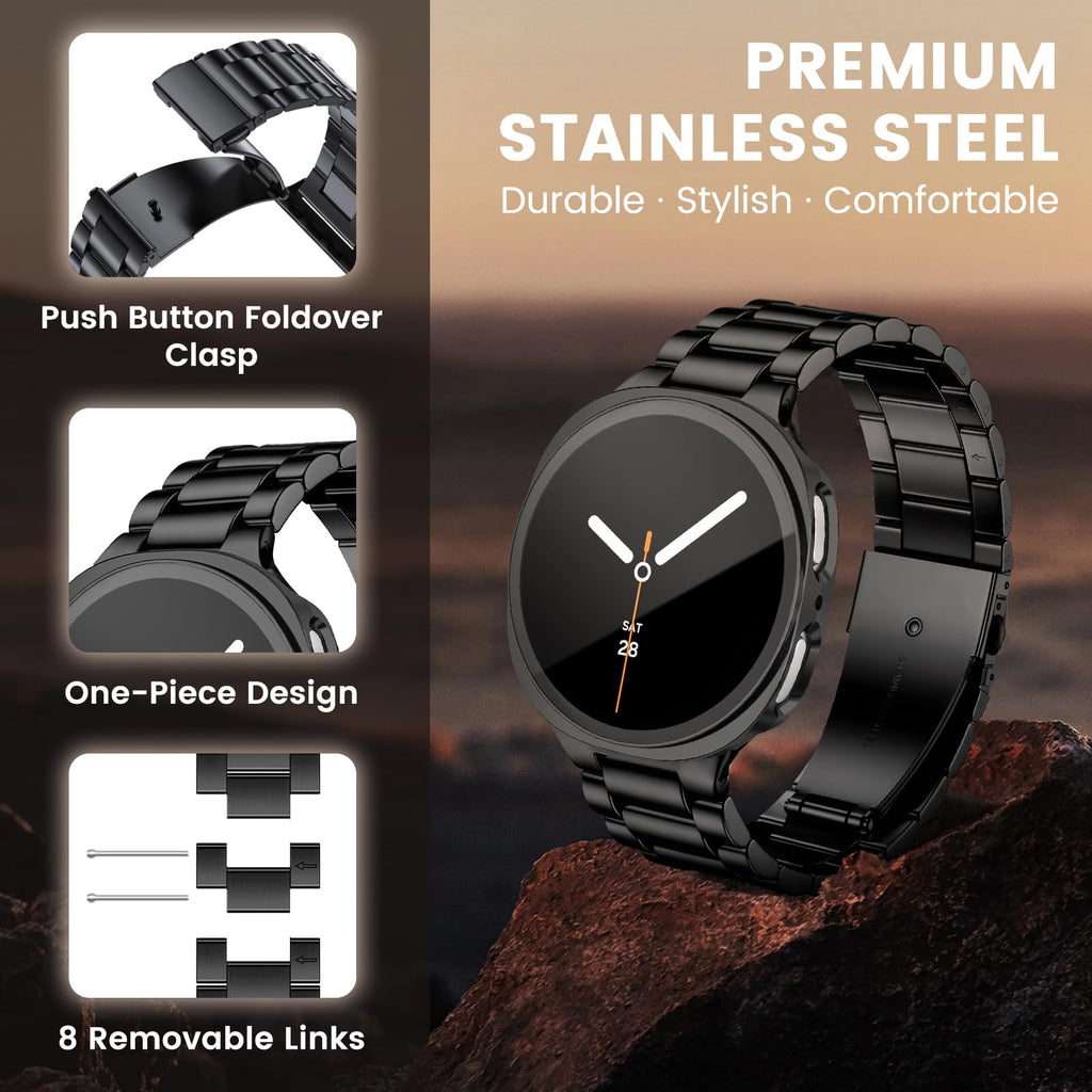 Stainless Steel Band and Case for Samsung Galaxy Watch 8 9 44mm 40mm W730