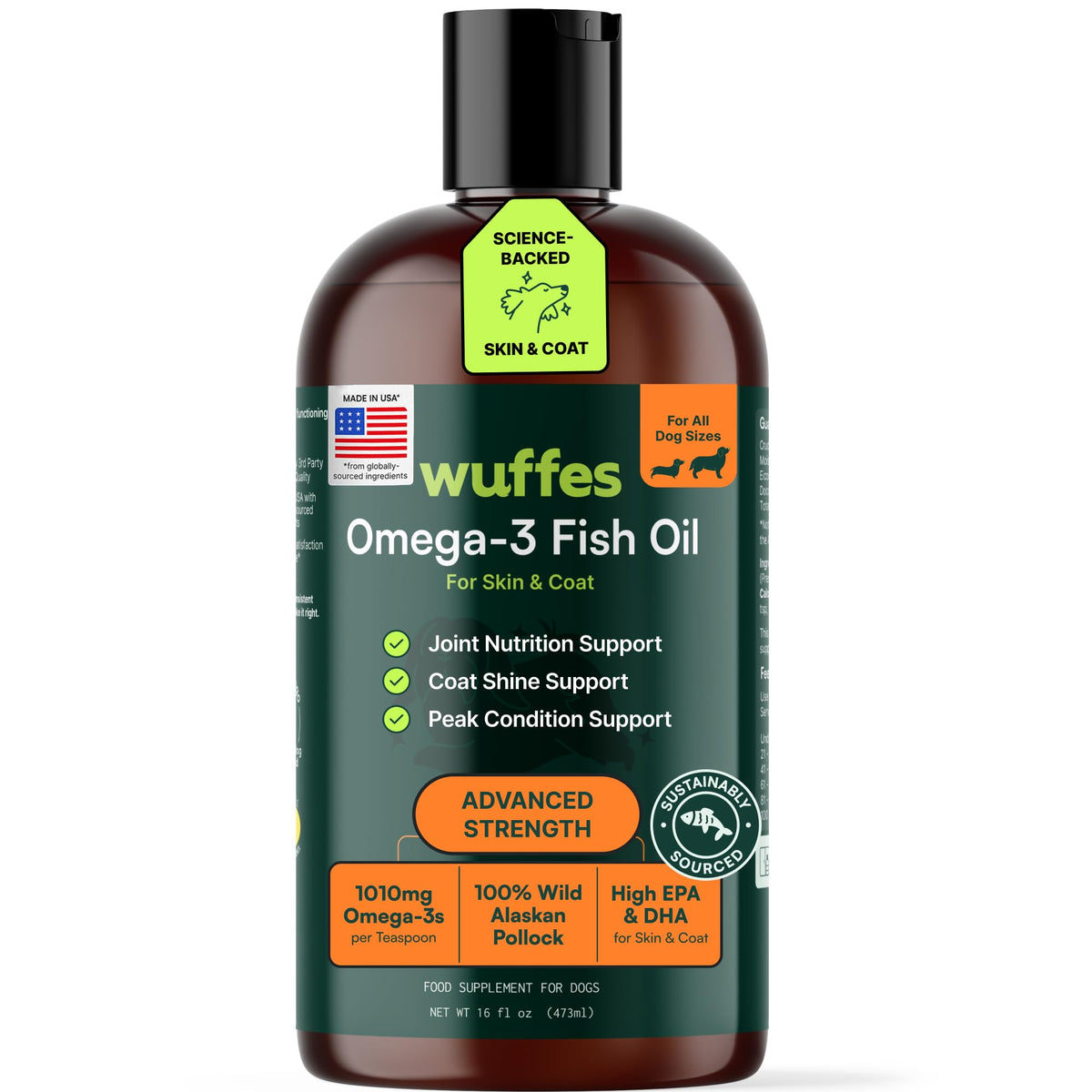 Omega-3 Fish Oil for Dogs, 16 oz Wild Alaskan Pollock Oil K727