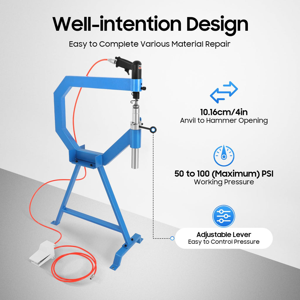 Pneumatic Planishing Hammer with Foot Pedal and Steel Stand Q25499