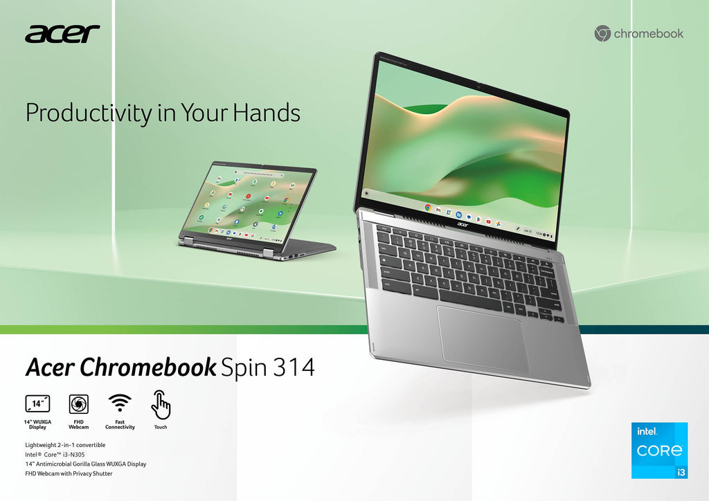 14" Convertible Laptop Intel Core i3 8GB 128GB Chrome OS M4938