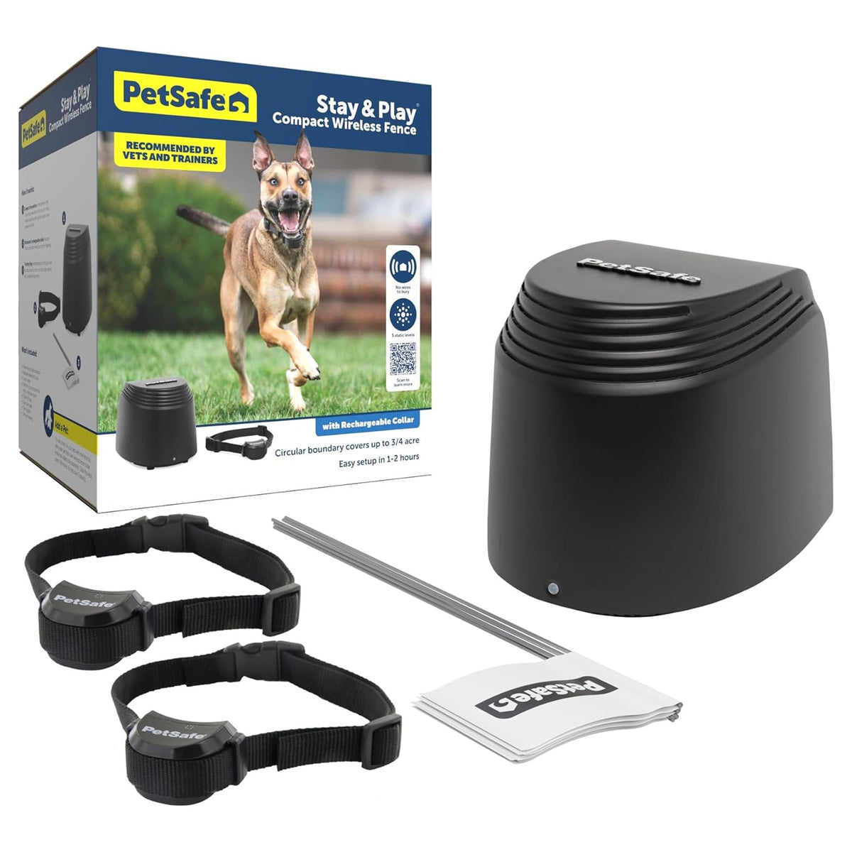 Compact Wireless Fence, 2-Dog, Up to 3/4 Acre W79891