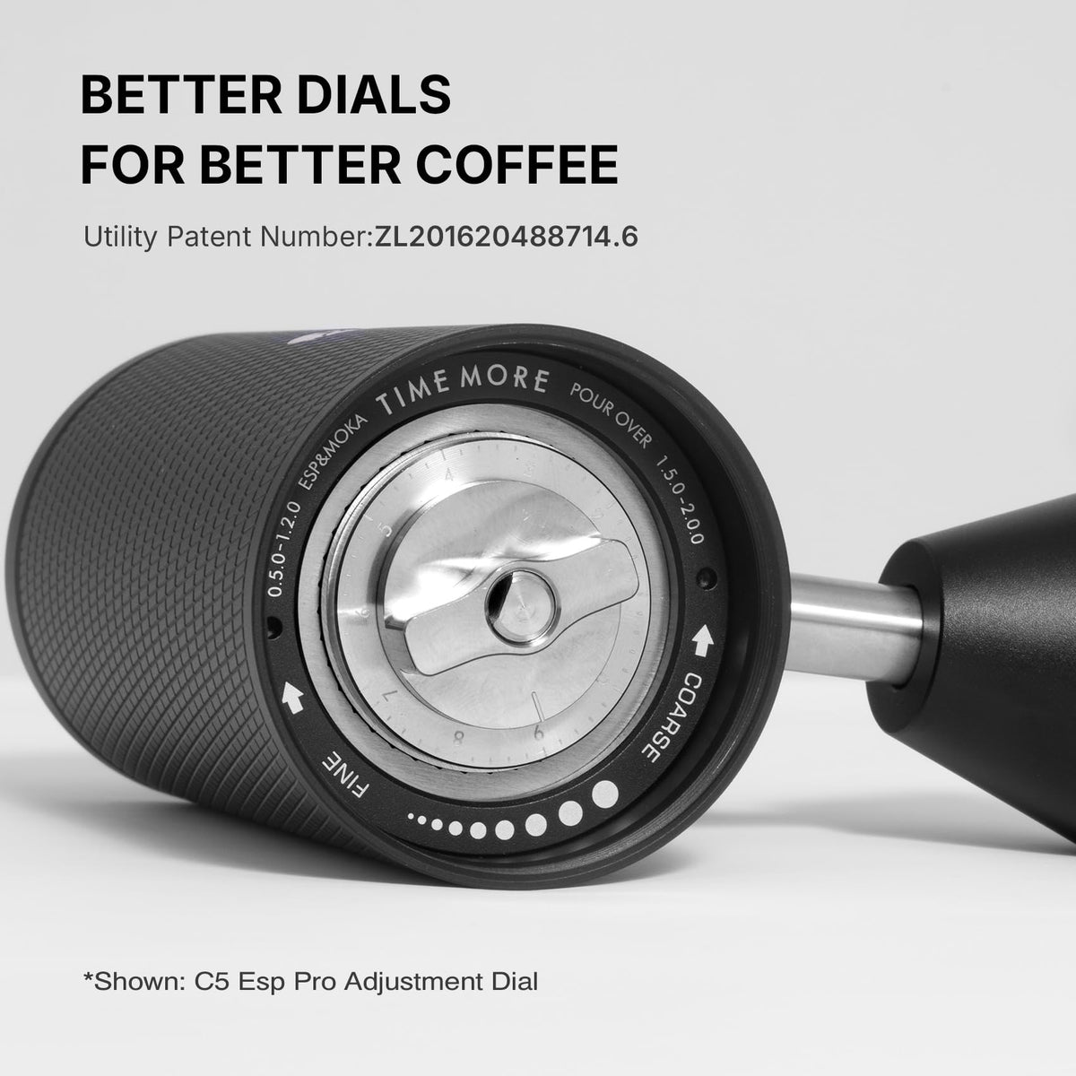 Manual Coffee Grinder with Conical Burr, Portable Hand Coffee Mill - Black N629