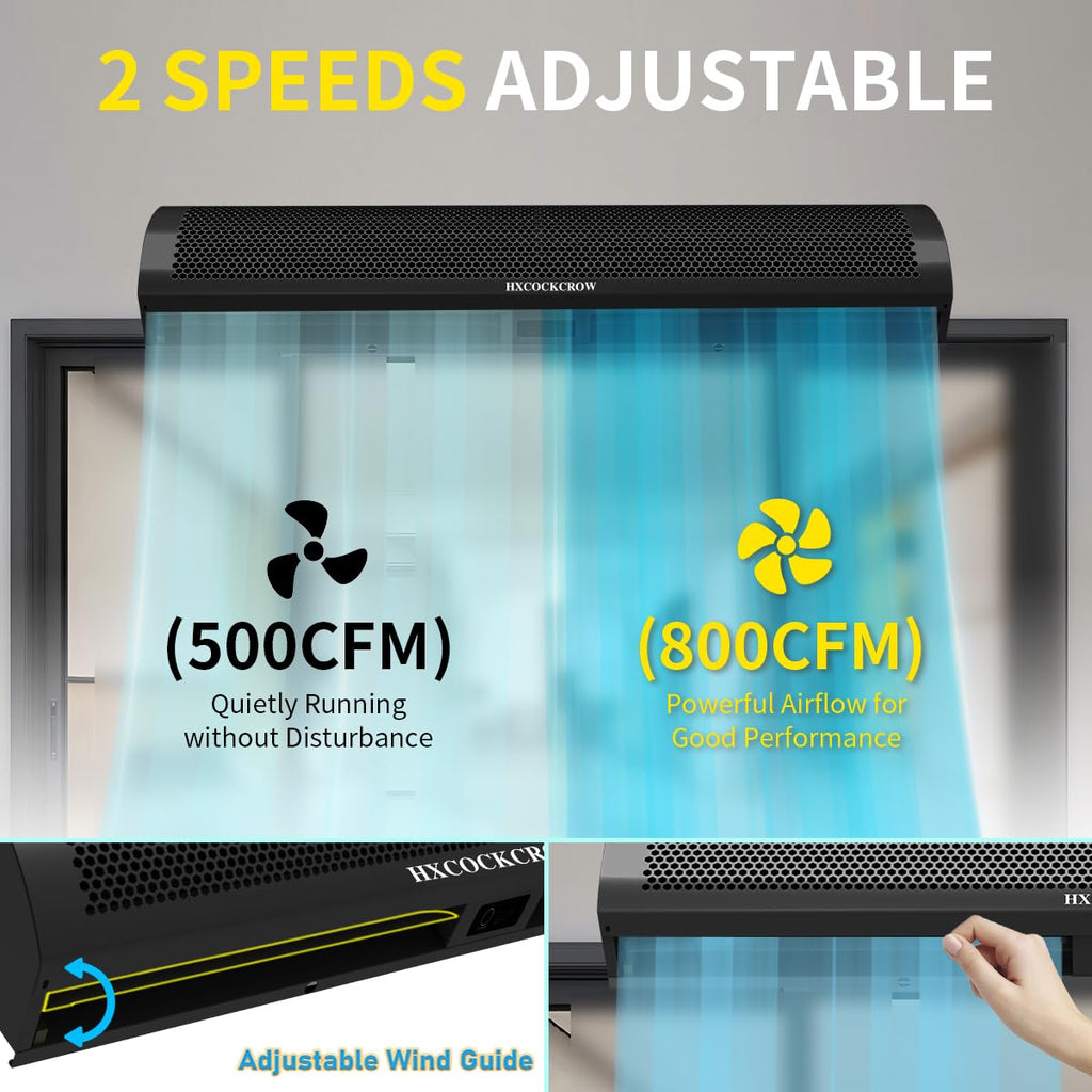36'' Matte Black 2-Speed Air Curtain Q735