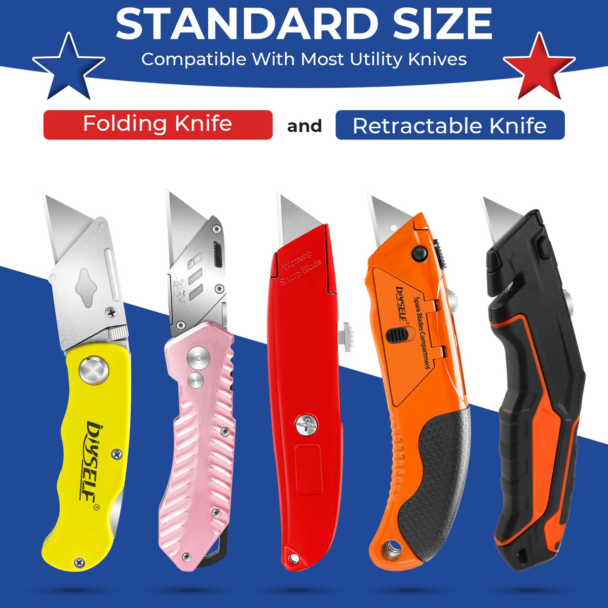 Utility Knife Blades 100 Pack with Dispenser W2808