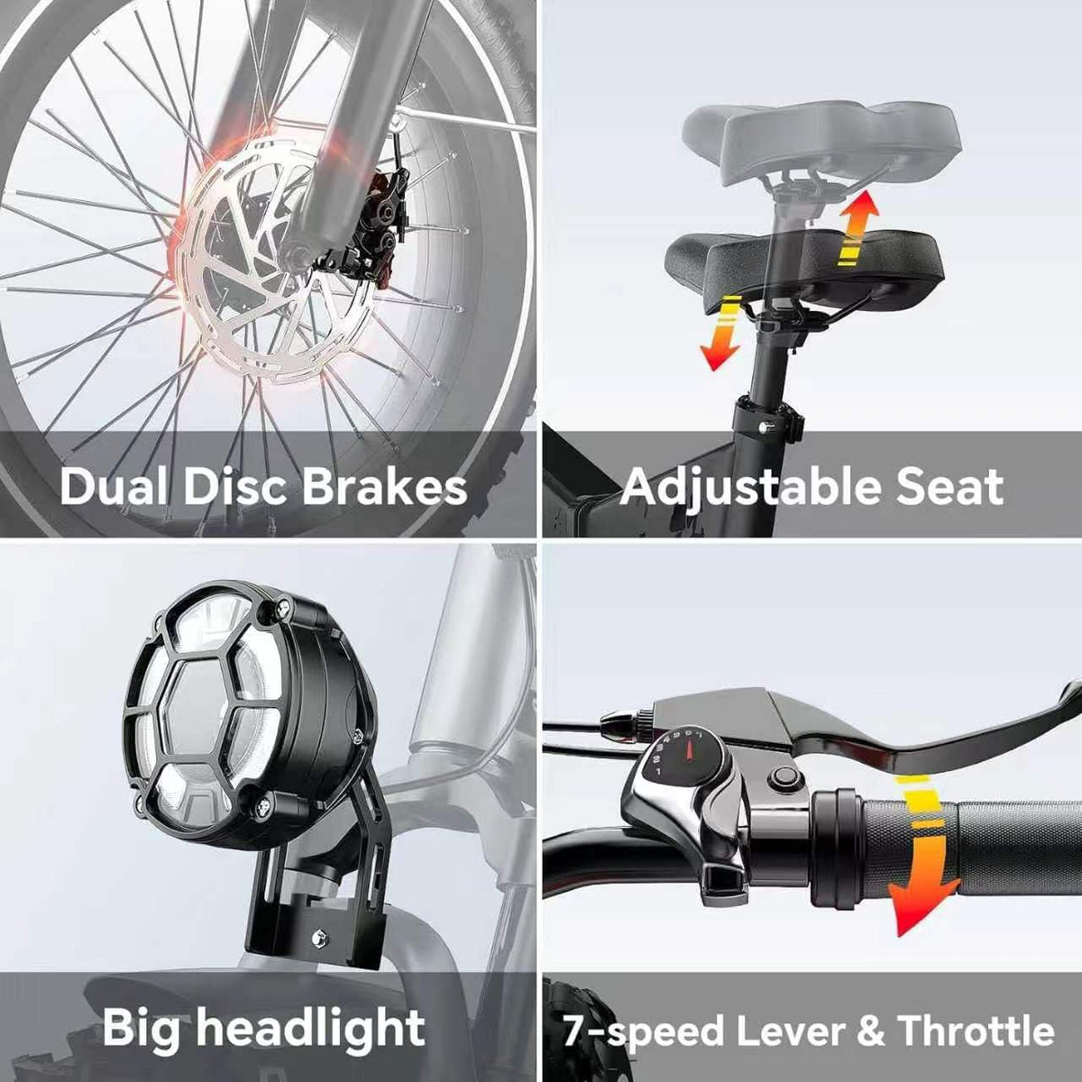 1500W Folding Electric Bike with 52V 20AH Removable Battery, 20" x4.0 Fat Tire K519534
