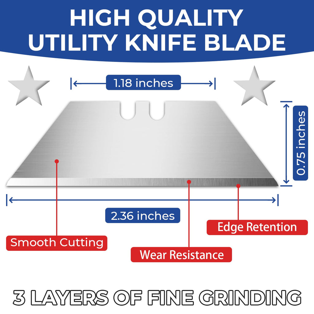 Utility Knife Blades 100 Pack with Dispenser W2808