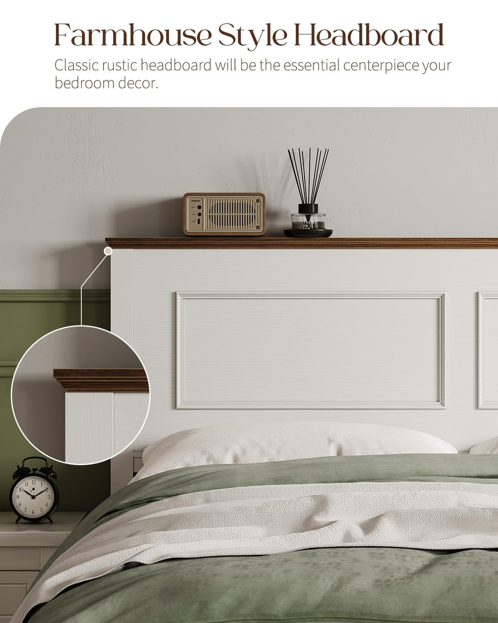 Full Size Platform Bed Frame with Headboard N828