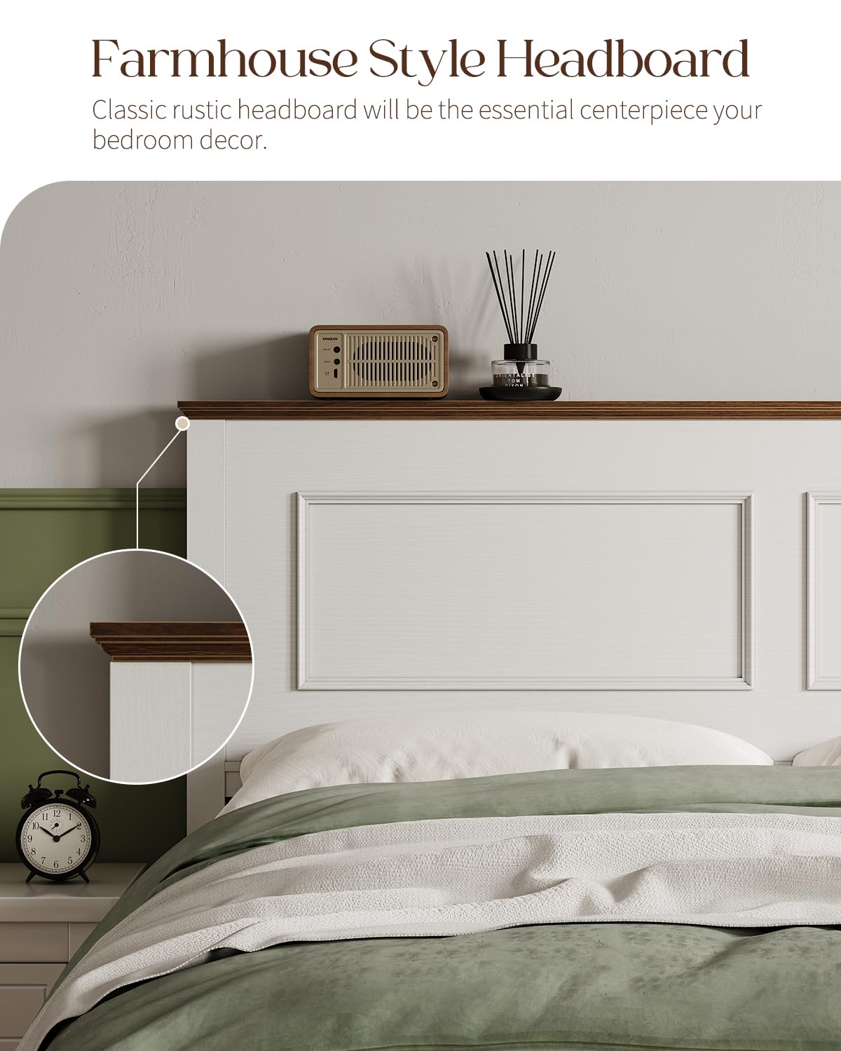 Full Size Platform Bed Frame with Headboard N828