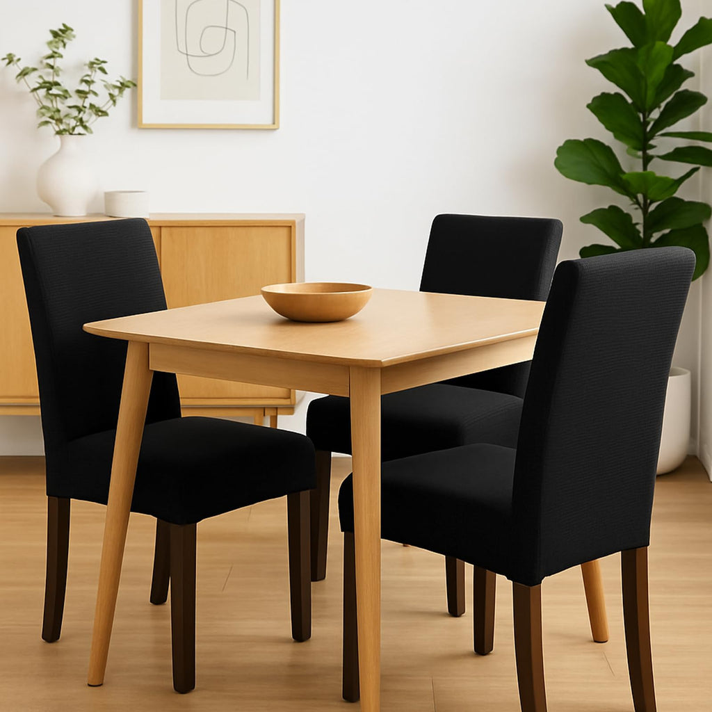 Black 6 Pack Dining Chair Covers J3144