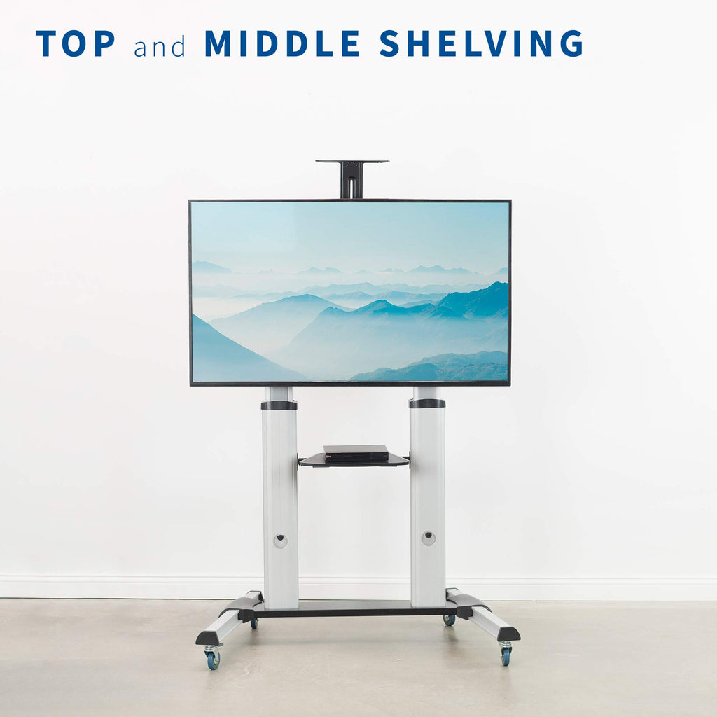 Adjustable Rolling Mobile TV Stand V493569