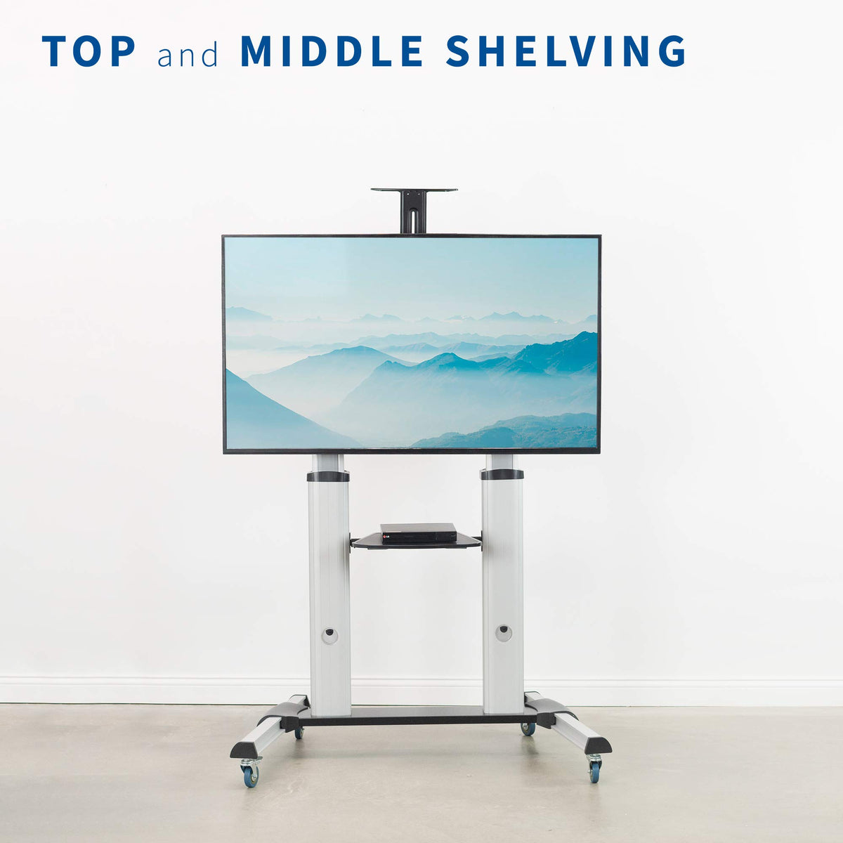 Adjustable Rolling Mobile TV Stand V493569