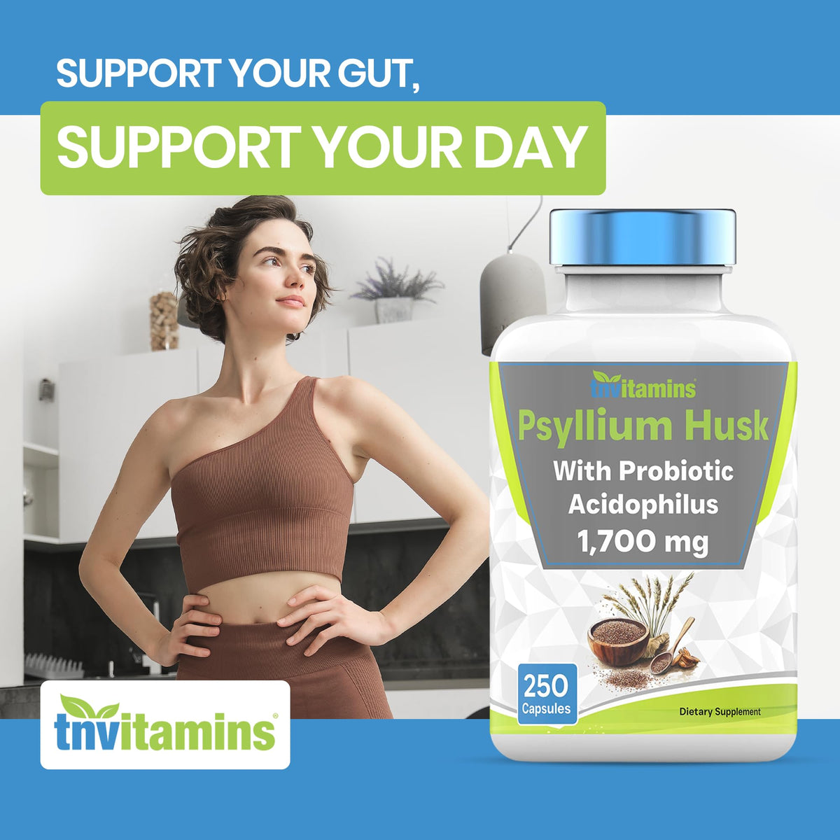 Psyllium Husk Capsules 1700 MG 250 Capsules A3179