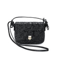 Genuine Leather Floral Embossed Crossbody Bag I89040