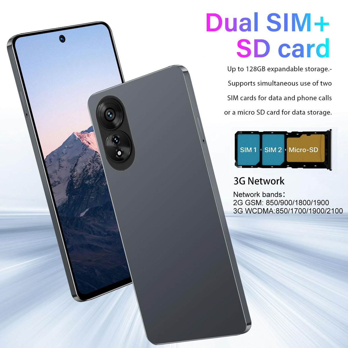 Unlocked Smartphone 6.56 inch HD Display 2GB RAM 32GB ROM Dual SIM Android Phone V148223
