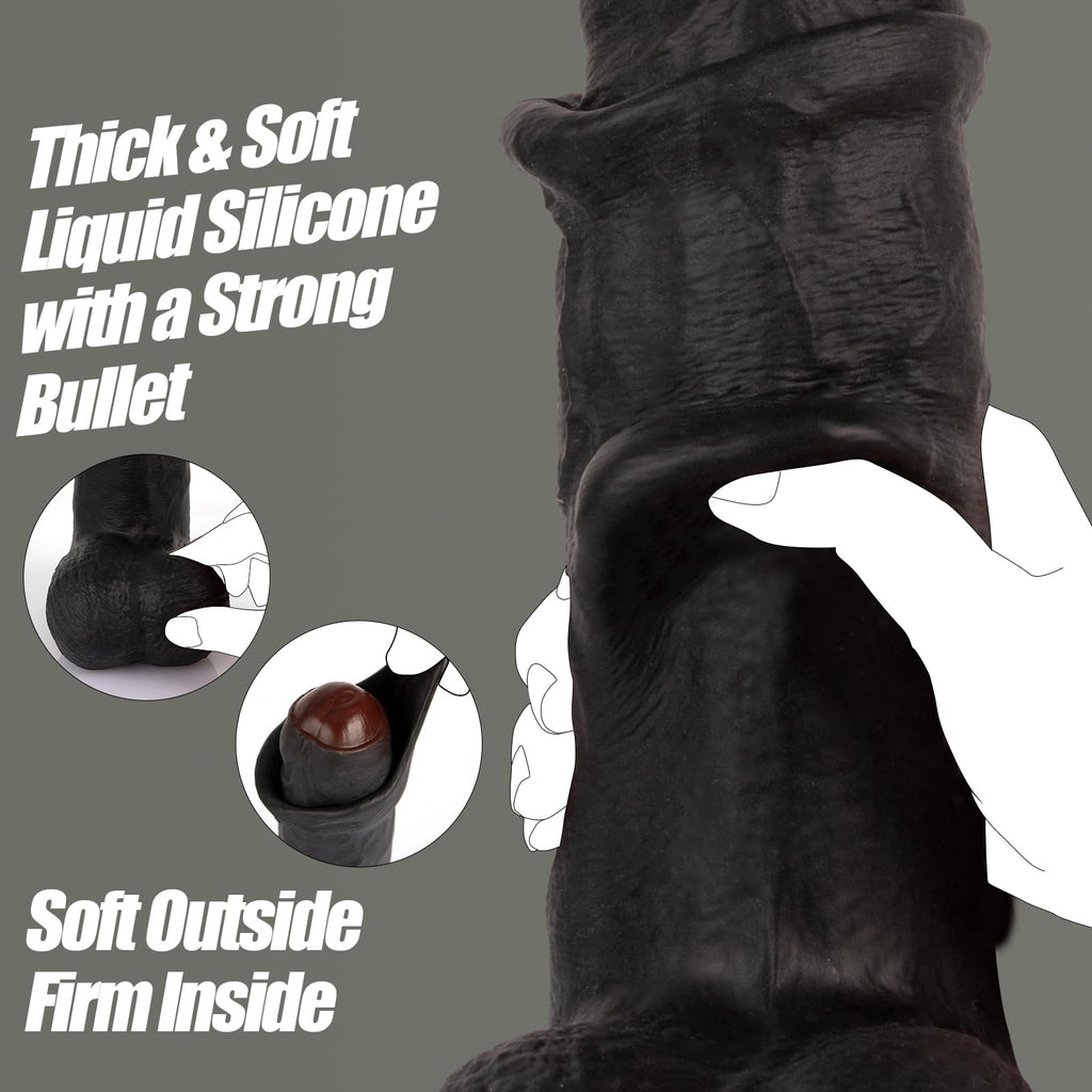 Black Realistic Dildo Vibrator C66625