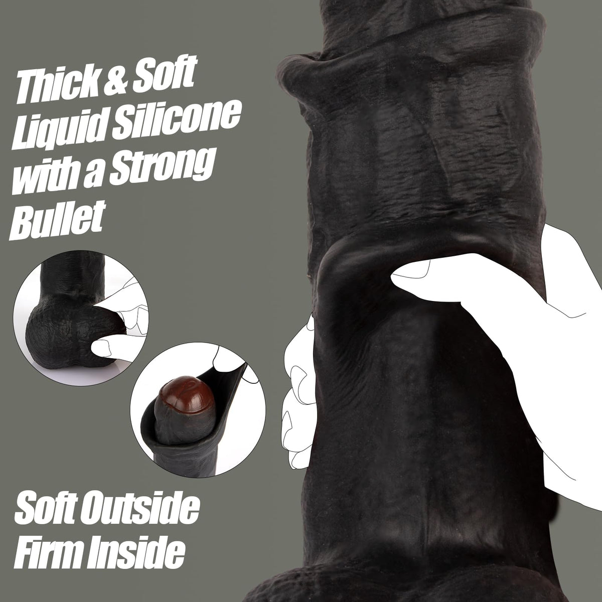 Black Realistic Dildo Vibrator C66625
