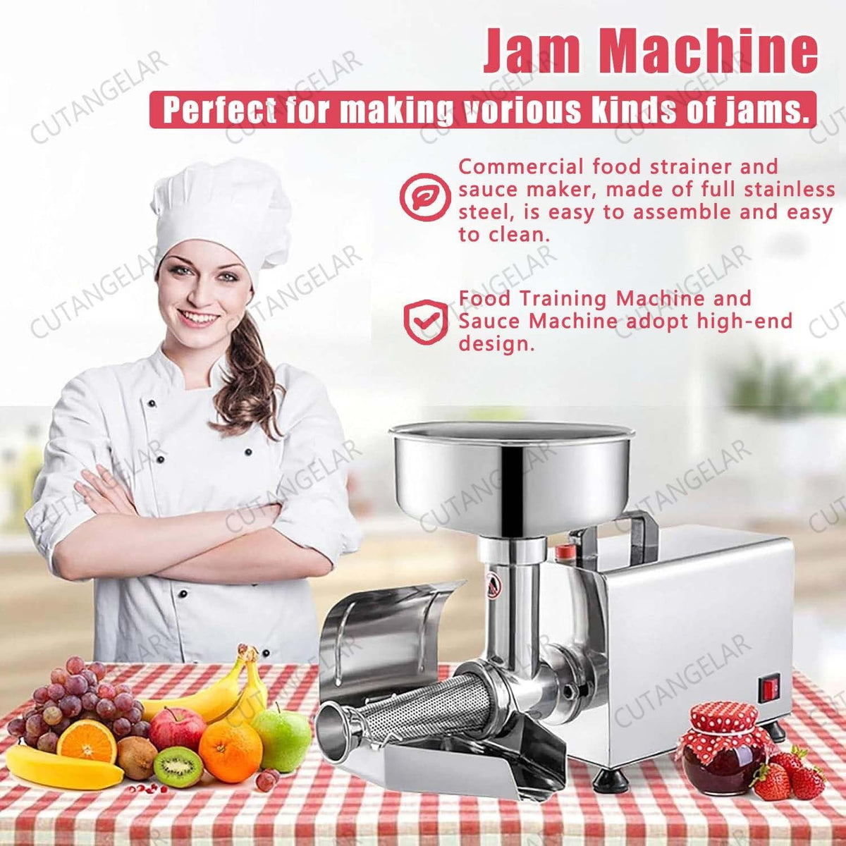 450W Stainless Steel Electric Tomato Strainer T7000