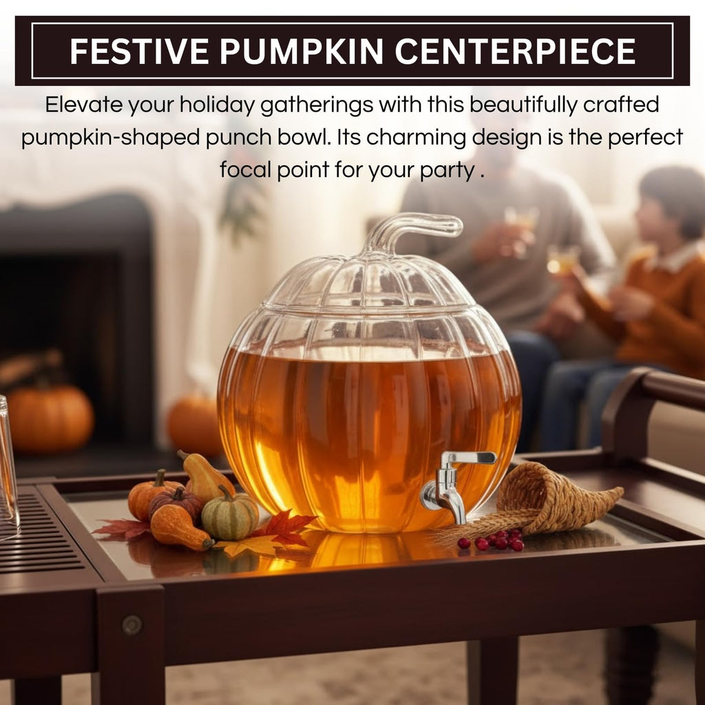 Glass Pumpkin Drink Dispenser 2 Gallon L6431