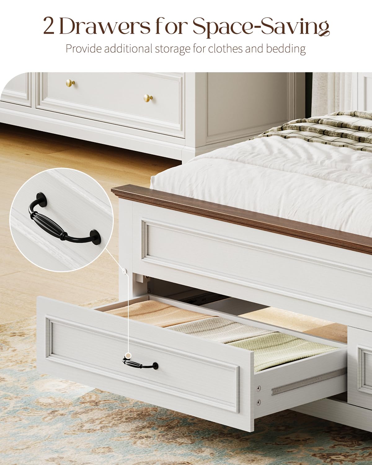 Full Size Platform Bed Frame with Headboard N828