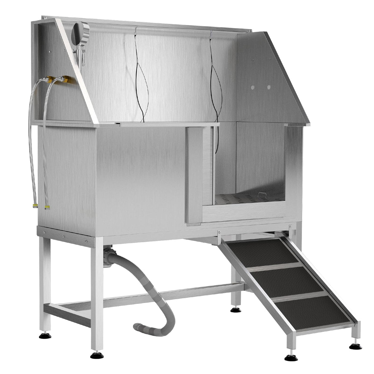 50 Inch Stainless Steel Dog Washing Station with Non-Slip Ramp I82227