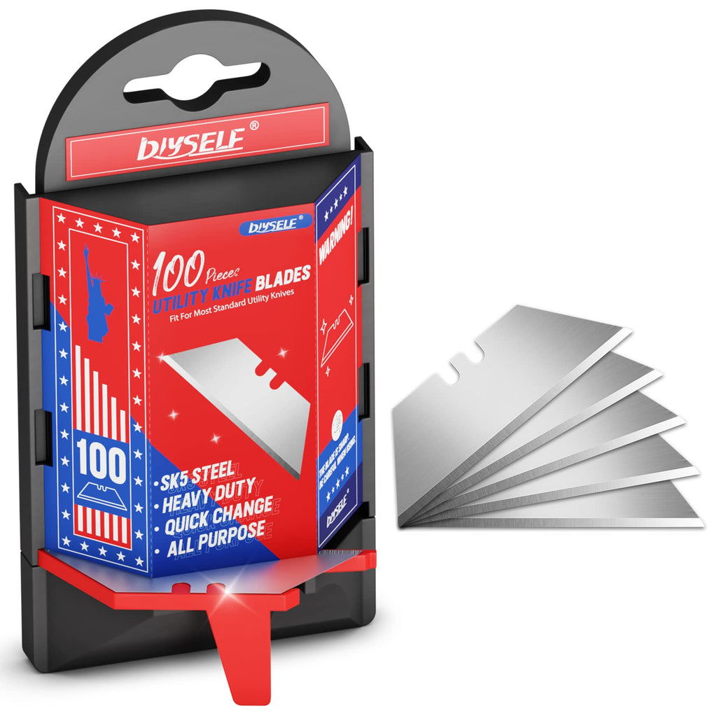 Utility Knife Blades 100 Pack with Dispenser W2808
