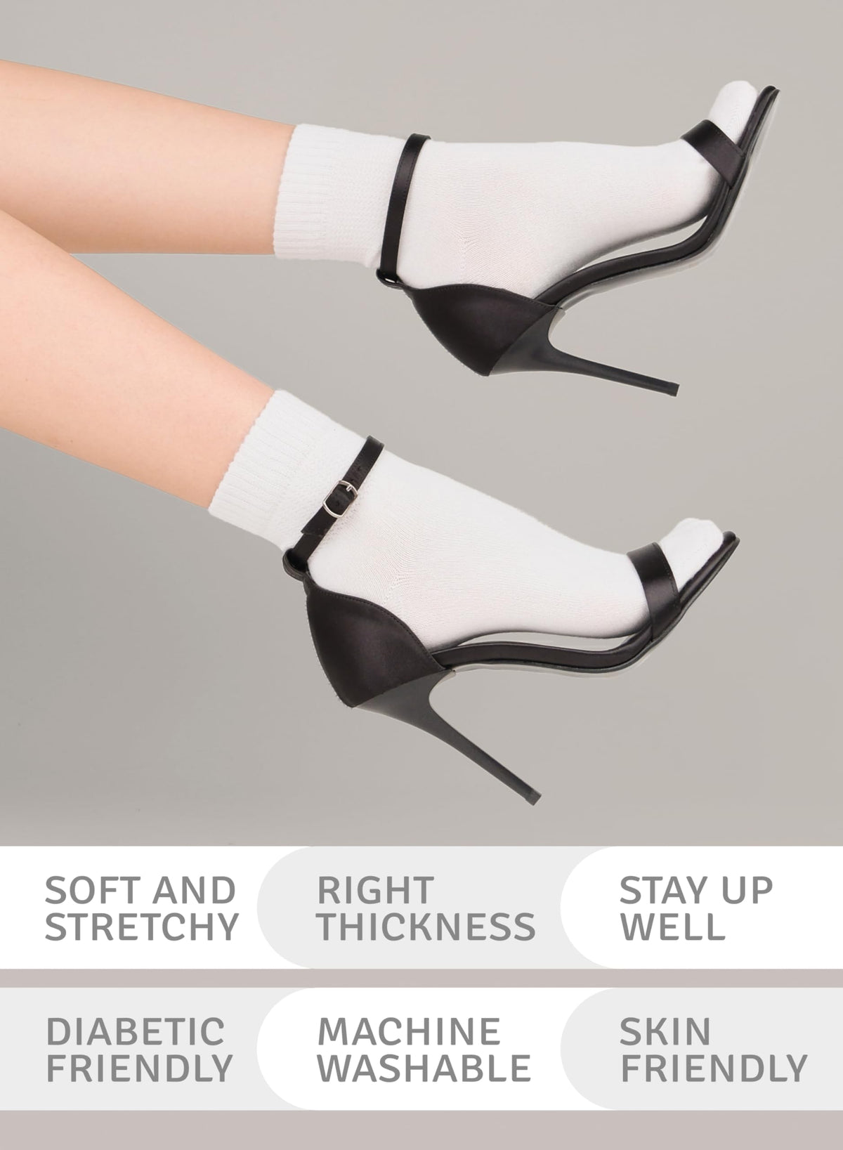Loose Fit Seamless Rayon Bamboo Ankle Socks 3 Pairs Q6485