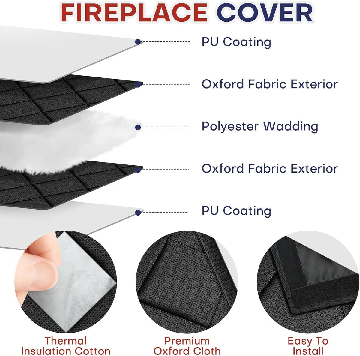 Magnetic Fireplace Cover 39" W x 32" H T755256