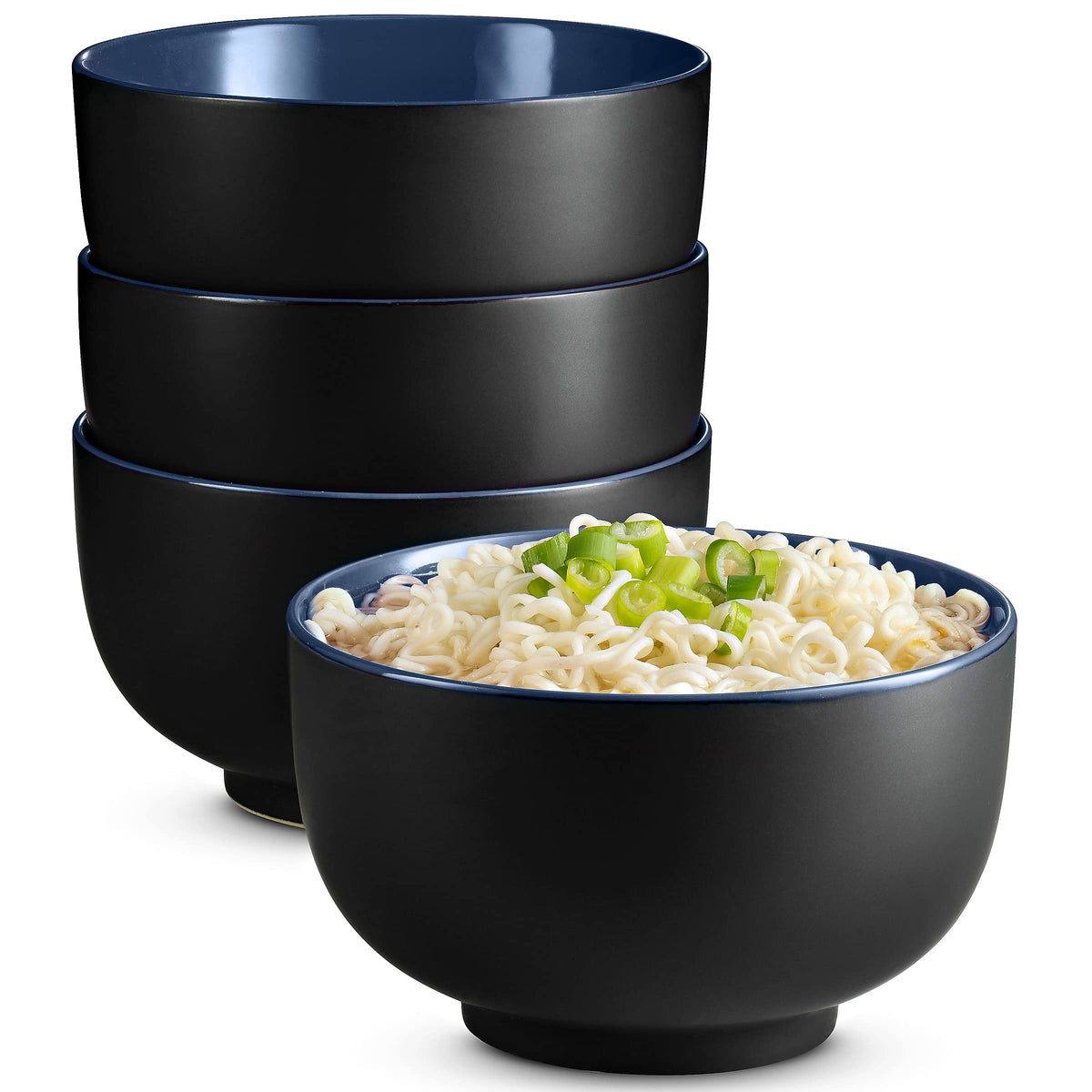 Ceramic Japanese Noodle Bowl Set, 34 oz, Set of 4 O5037