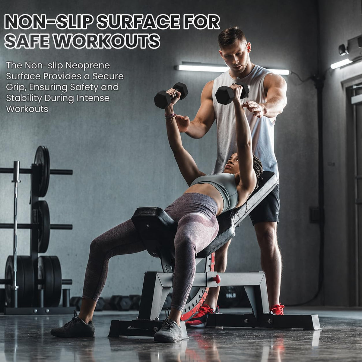 Neoprene Hexagon Dumbbells with Cast Ergo Handle L875