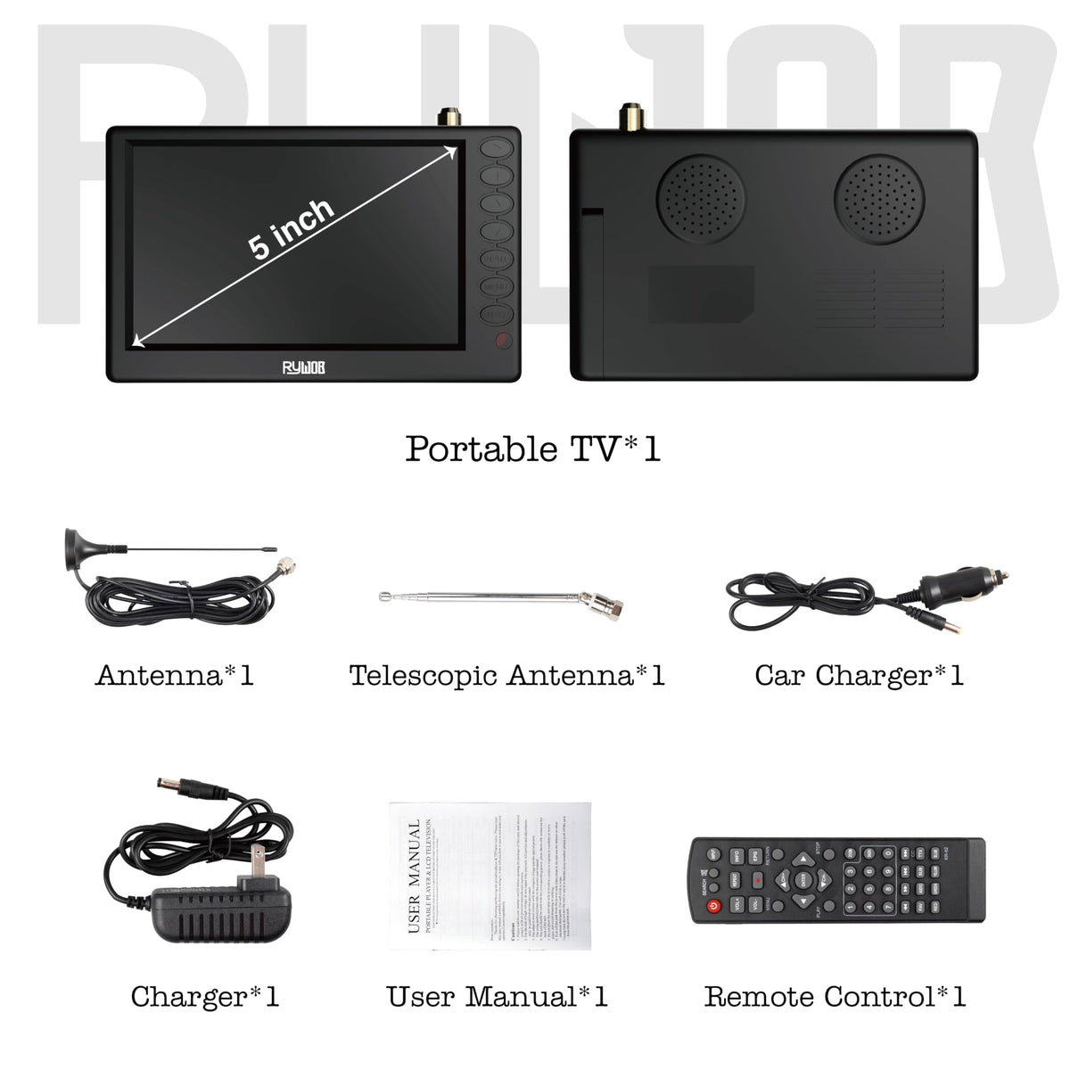 5" Portable Digital ATSC TV with Stand Y20731