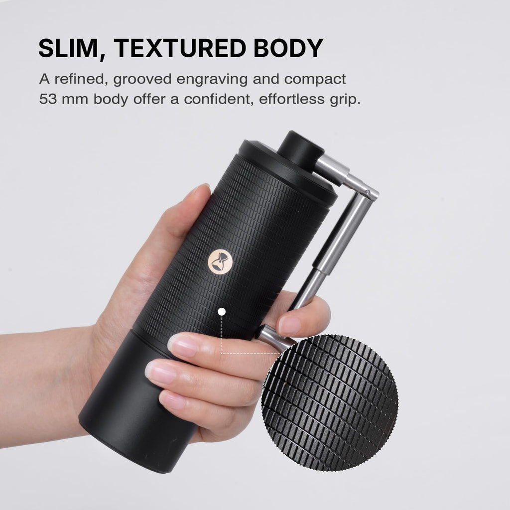 Manual Coffee Grinder with Conical Burr, Portable Hand Coffee Mill - Black N629